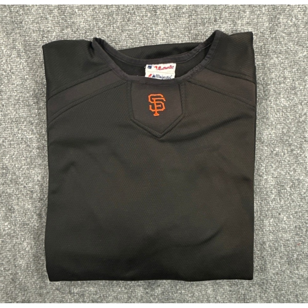 Majestic San Francisco Giants Therma Base Pullover Mens XL Black MLB